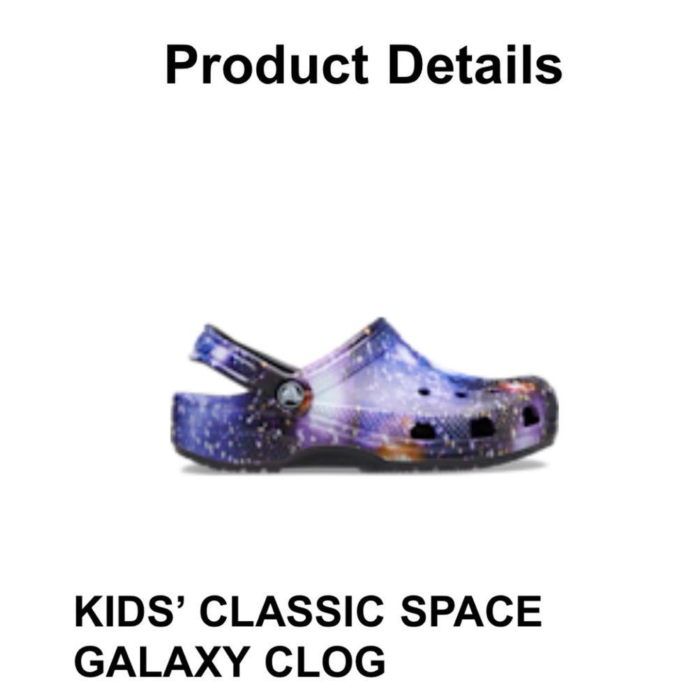 KIDS’ CLASSIC SPACE GALAXY CLOG